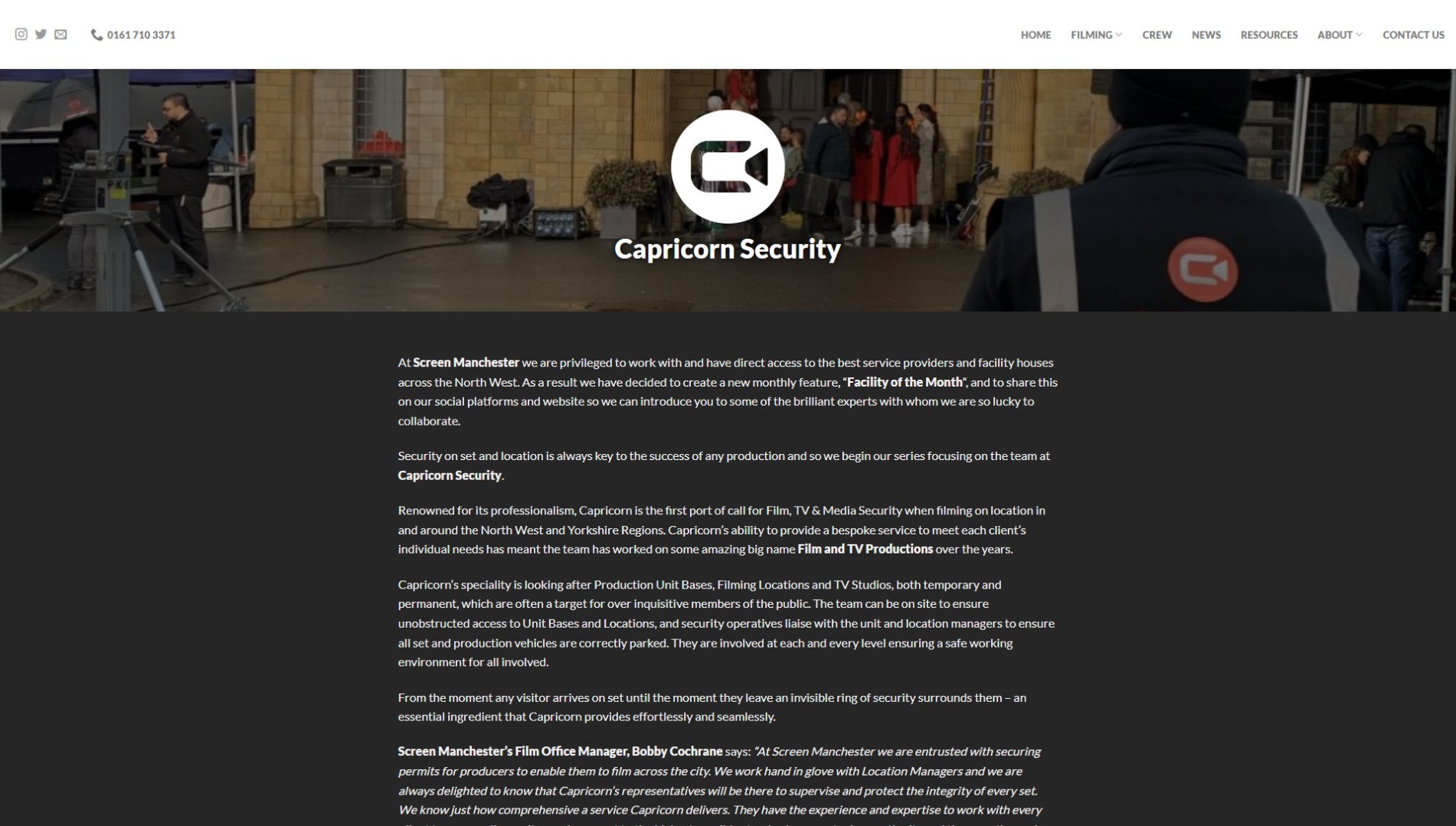 Screen Manchester Project Facility of the Month Screenshot